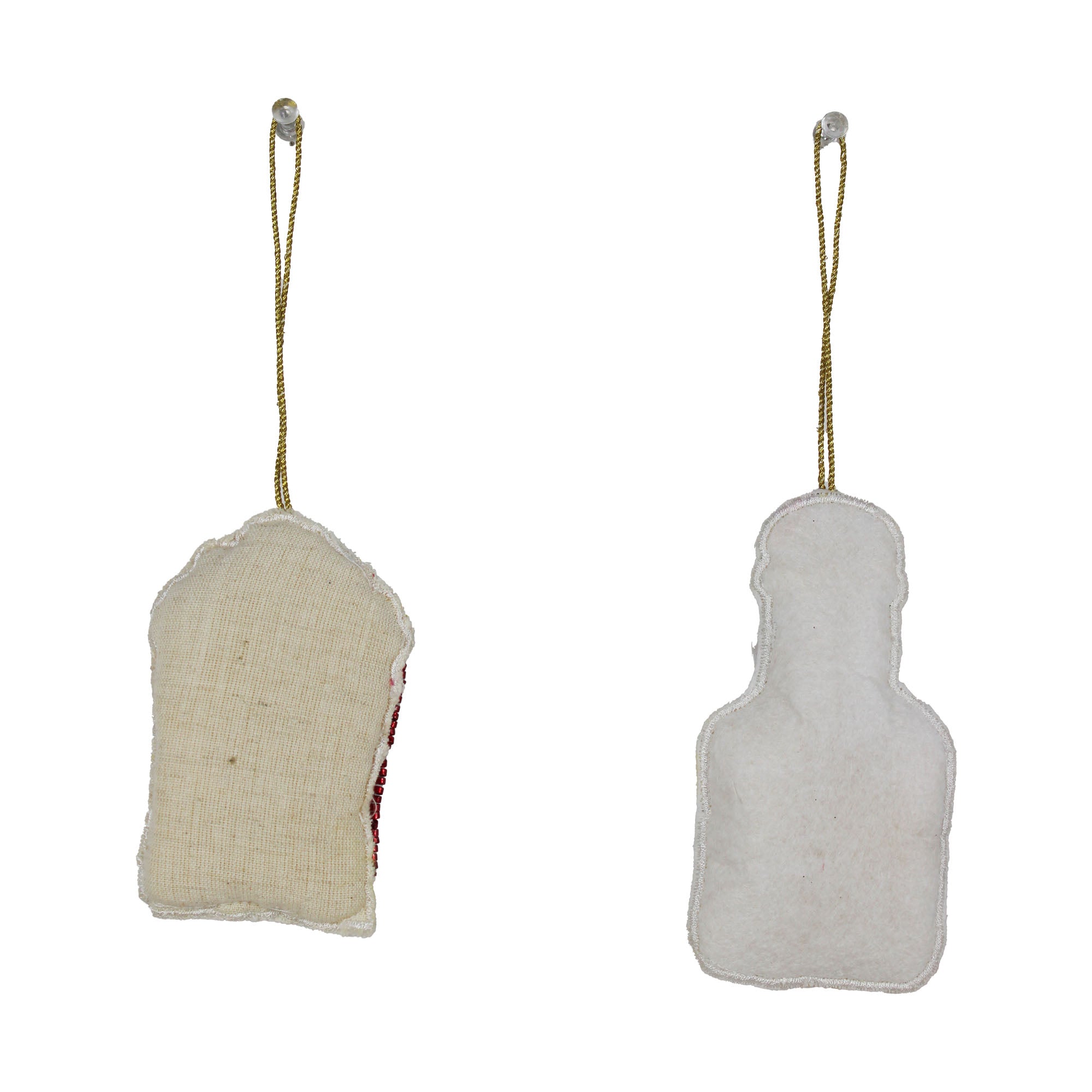 Set of 2 Embroidered Christmas Tree Hanging Ornament